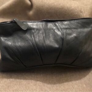 Elegant Leather Dark Blue Purse